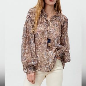 Zara- Printed Blouse M